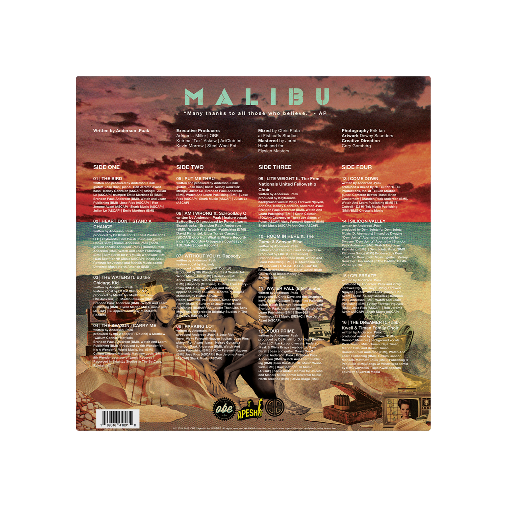 Hardfloor/Fish & Chips / Mr. Anderson希少盤 Anderson .Paak - Malibu 10th Anniversary (Cassette)